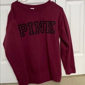 PINK maroon crew neck